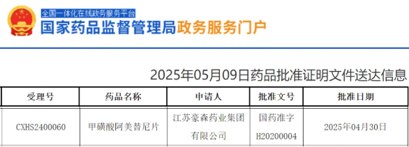 阿美替尼获批用于非小细胞肺癌