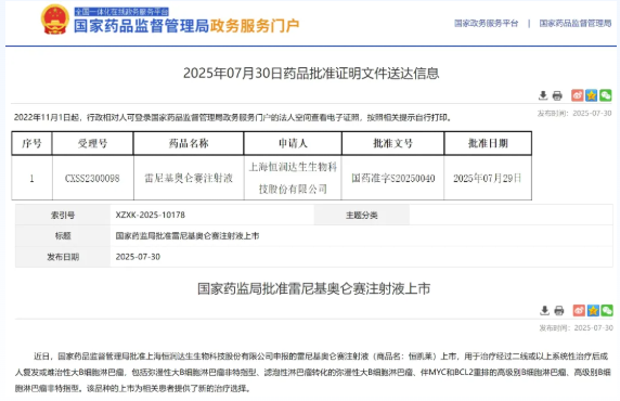 国产第4款CD19 CAR-T强势获批!凭74%高缓解率,给患者稳稳的希望