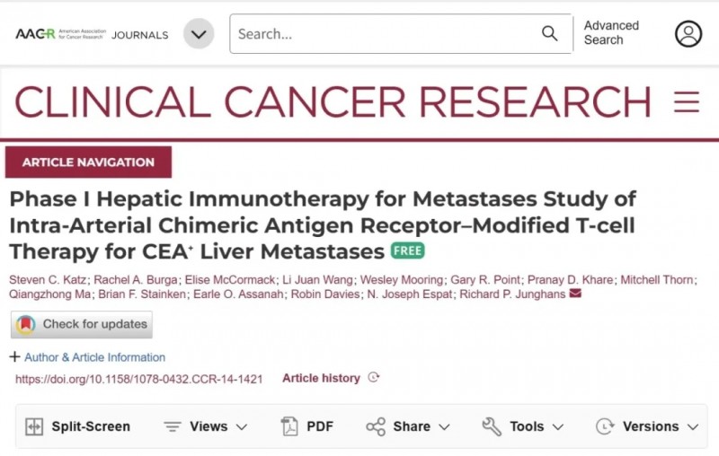 CEA CAR-T精准"灌注"杀癌,多线失败患者CEA大降37%!