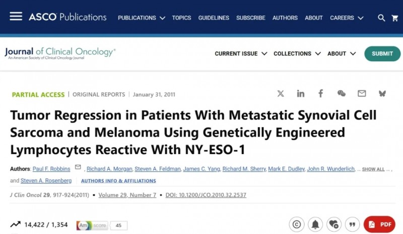 零毒性+超2年持久缓解!NY-ESO-1 T细胞疗法让52.9%实体瘤消退