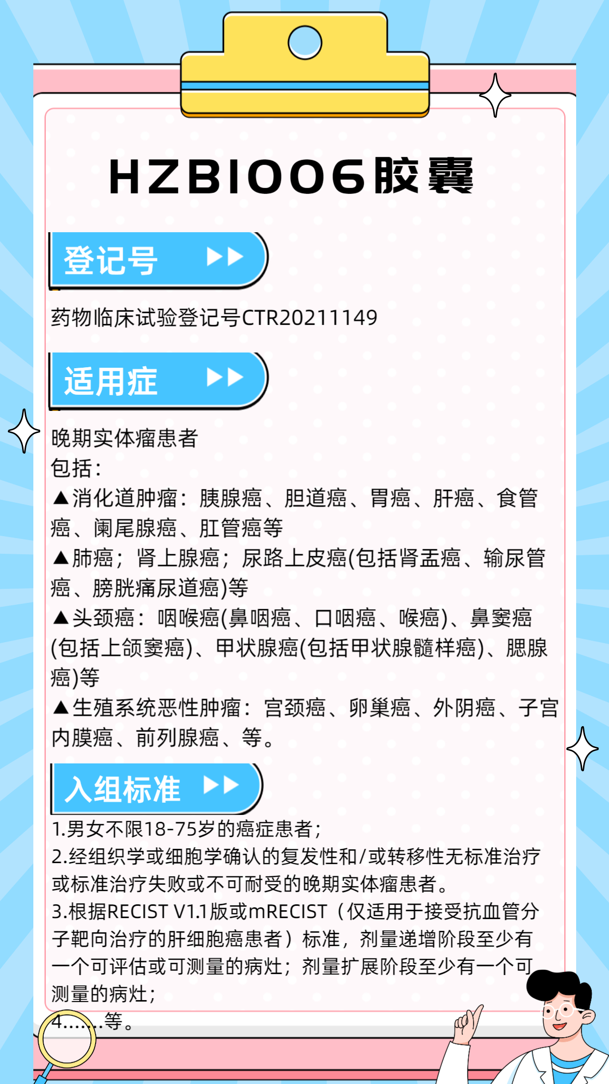 HZB1006胶囊临床试验