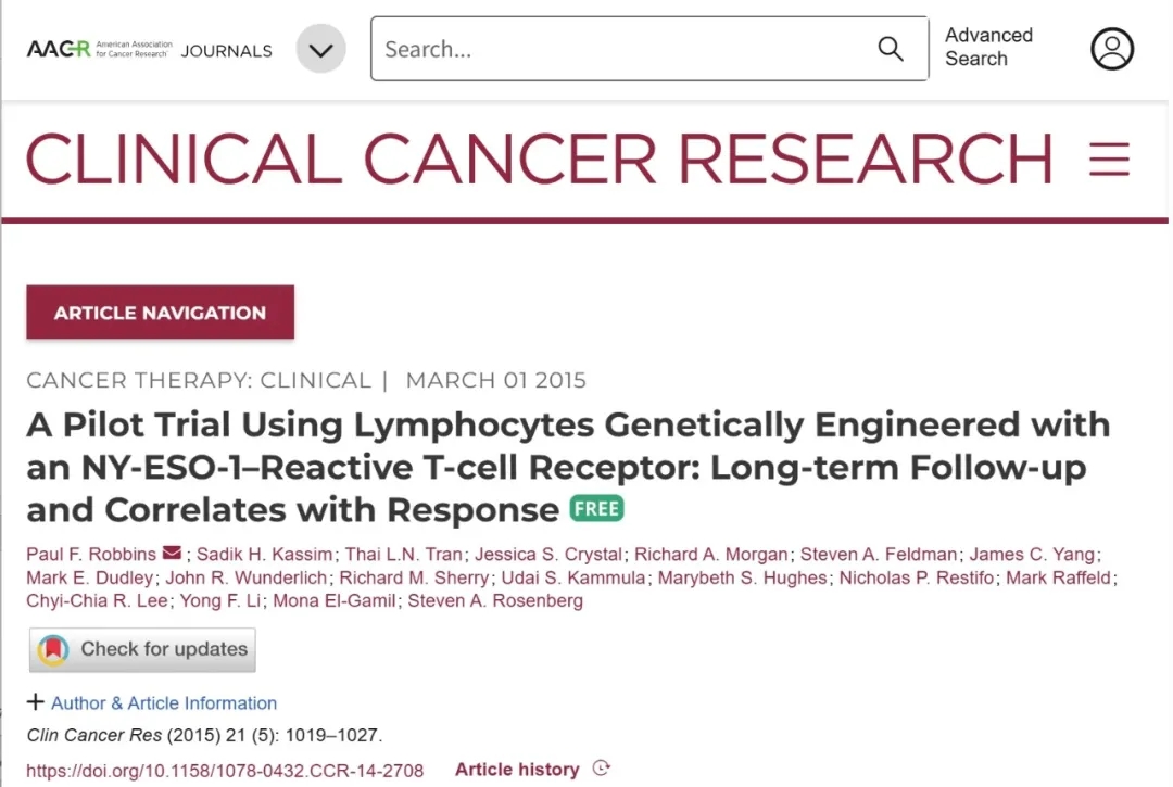61%缓解率+近4年缓解!NY-ESO-1 TCR疗法攻克难治性肿瘤